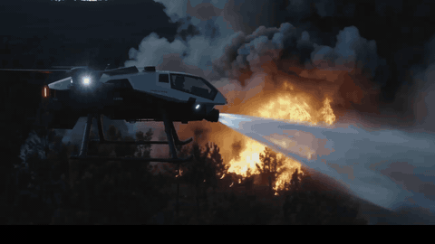 Looping visualization of an autonomous aerial system detecting a wildfire